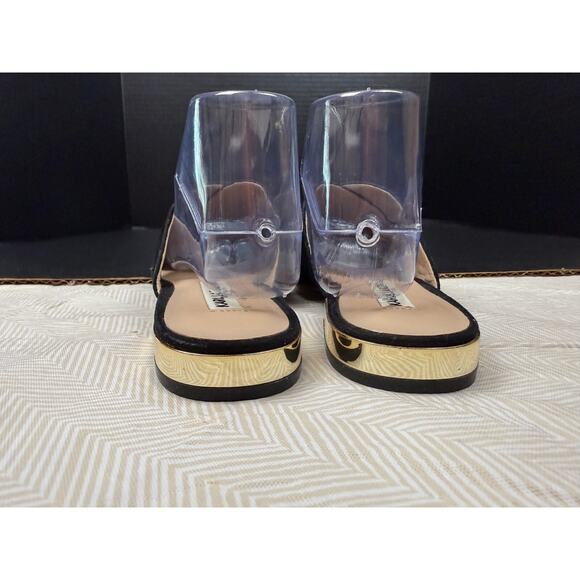 Karl Lagerfield Paris Rae Black Quilted Leather Upper Slides Size 8.5M - Picture 9 of 10